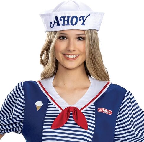 زي Robin Scoops Ahoy التنكري النسائي من Disguise، زي Stranger Things الرسمي للبالغين مع قبعة وبذلة in Kuwait