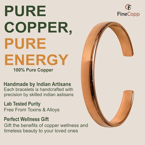 Pure Copper Bracelet for Men & Women – Adjustable Open Cuff, Solid Tibetan Handmade Wellness Bangle for Joint Pain & Energy Healing in Saudi Arabia