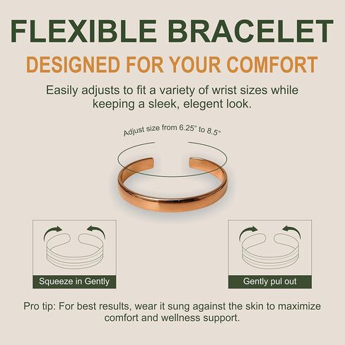 Pure Copper Bracelet for Men & Women – Adjustable Open Cuff, Solid Tibetan Handmade Wellness Bangle for Joint Pain & Energy Healing in Saudi Arabia