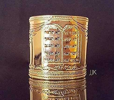Cuff Bracelet, Ten Commandments, Modern Jewelry, Hebrew Bracelet, Inspirational Bracelet, Angel Cuff, Jewish Jewelry for Women Packaged and Ready for Gift Giving, Handmade in Israel in Saudi Arabia