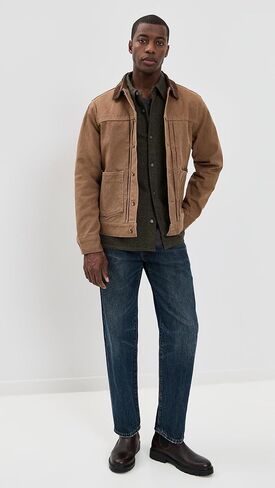 The Ryder Jacket in Tobacco Chipped Canvas in Saudi Arabia