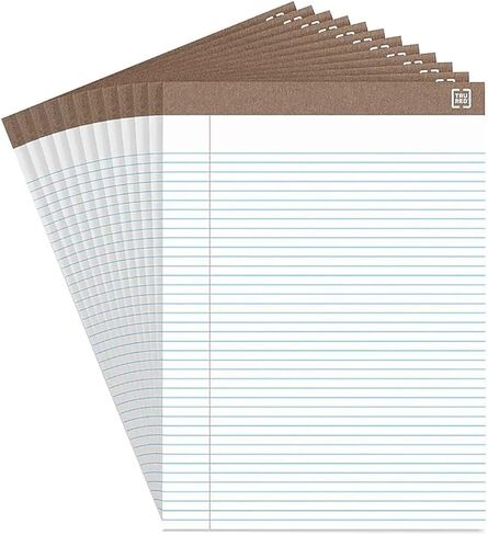 TRU RED Staples 100% Recycled 8-1/2" x 11 3/4", Canary, Perforated Notepads, Narrow Ruled, 12/Pack in Kuwait