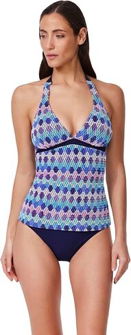 Profile by Gottex Women's Retro Riviera Halter Netted Crochet Tankini Top in Saudi Arabia