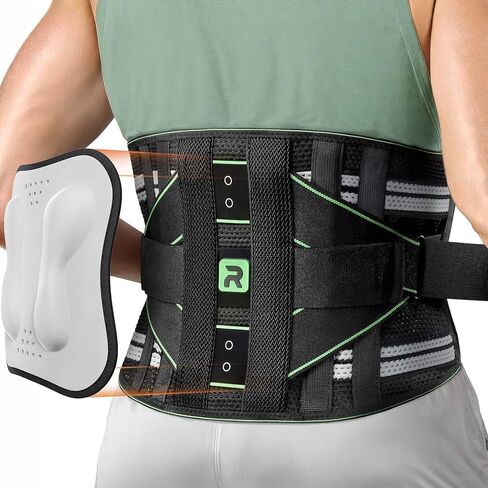 Back Brace for Women, Integrated Lumbar Support for Men & Women, Breathable Soft Mesh Fabric and 8 Stays All-round Support, Durable Back Support With Lumbar Support Pad for Home & Lifting At Work, Green Size L in Kuwait