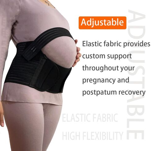 3-in-1 Maternity Belt Pregnancy Belly Band Back/Pelvic/Hip Support Brace Postpartum Binder Lightweight Belly Support Bands for Pregnant Women Waist Wrap Relieves SPD/PGP Pain (Black, X-Large) in Saudi Arabia