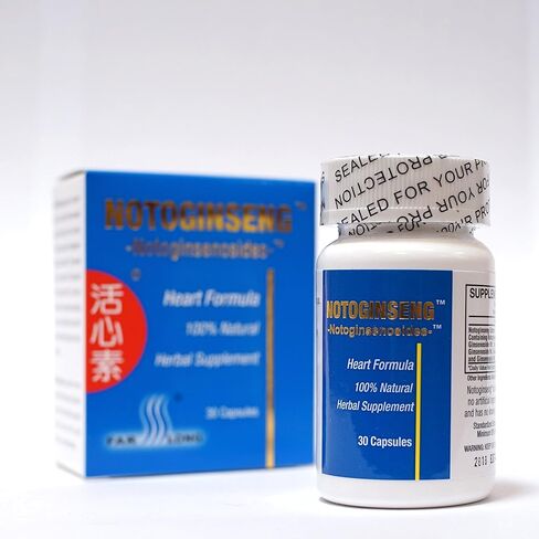 NOTOGINSENG ™، دعم صحة القلب، مكمل غذائي طبيعي 100% للقلب، 90% Notoginsenosides، سان تشي، 30 كبسولة، Farlong in Saudi Arabia