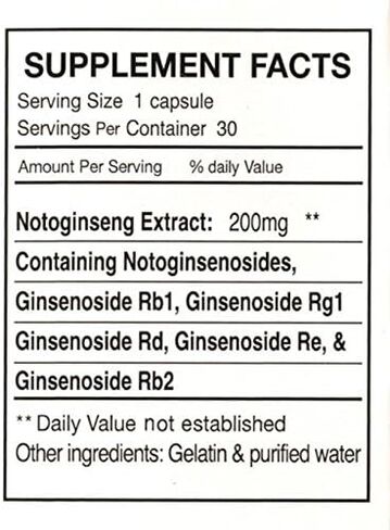 NOTOGINSENG ™، دعم صحة القلب، مكمل غذائي طبيعي 100% للقلب، 90% Notoginsenosides، سان تشي، 30 كبسولة، Farlong in Saudi Arabia