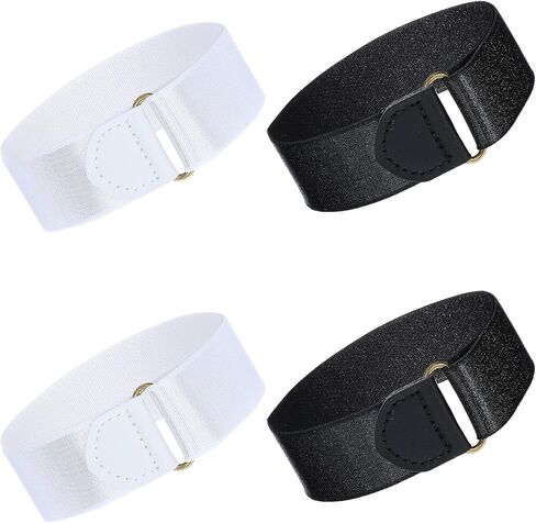 Bremorou 2 Park Sleeve Garters للرجال، شريط ذراع مرن أسود كم أربطة ذراع قابلة للتعديل قابلة للتمدد وقابلة للتعديل ومضادة للانزلاق قميص طويل الأكمام وحاملات ذراع للرجال من العشرينيات من القرن العشرين (أسود، أبيض) in Saudi Arabia