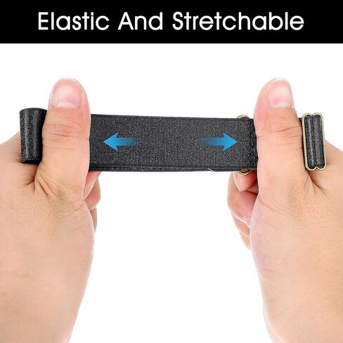 Bremorou 2 Park Sleeve Garters للرجال، شريط ذراع مرن أسود كم أربطة ذراع قابلة للتعديل قابلة للتمدد وقابلة للتعديل ومضادة للانزلاق قميص طويل الأكمام وحاملات ذراع للرجال من العشرينيات من القرن العشرين (أسود، أبيض) in Saudi Arabia