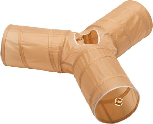 Prosper Pet Cat Tunnel - Collapsible 3 Way Play Toy - Tube Fun for Rabbits, Kittens, and Dogs - Black/Aqua in Kuwait