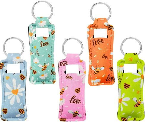 Keychain Holder for Chapstick Lipstick Lip Gloss Cute Lip Balm Keychain Holder with Clip in Saudi Arabia
