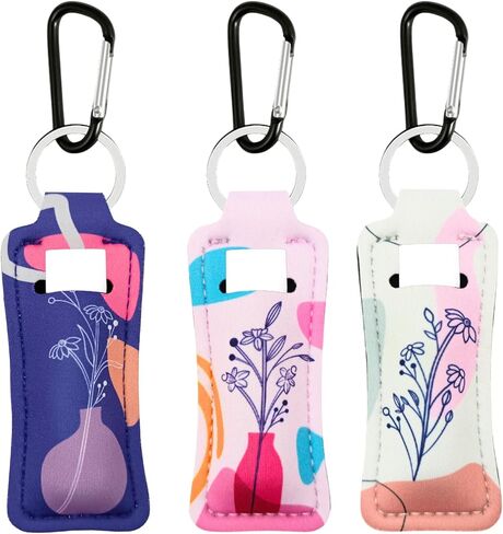 Keychain Holder for Chapstick Lipstick Lip Gloss Cute Lip Balm Keychain Holder with Clip in Saudi Arabia
