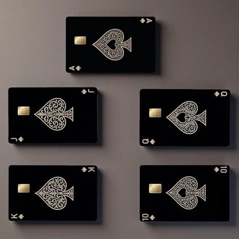 5 pcs Poker Theme Spades Debit Credit Card Skin Cover Sticker Waterproof Skins Cover for Cards in Saudi Arabia
