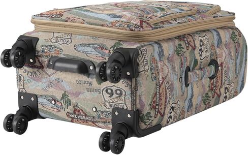 Karriage-Mate Route 66 Vintage 3-Piece Expandable Luggage Set - 20"/24"/28" Softside Suitcase with Spinner Wheels, 3 Pcs Hardside Lightweight luggage, Large Checked Travel Suitcases (66) in Saudi Arabia