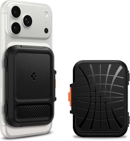 Spigen Tintap (MagFit+) حامل بطاقة محفظة مغناطيسية صلبة مصمم لمحفظة MagSafe المتوافقة مع iPhone 16 iPhone 15 iPhone 14 iPhone 13 iPhone 12 Models MagSafe Accessories - أسود in Kuwait