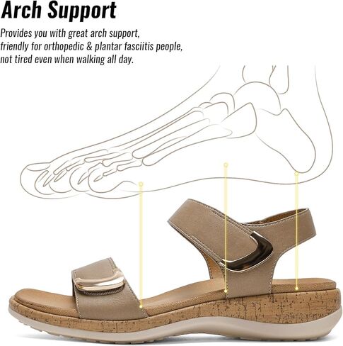 Littleplum Womens Sandals Arch Support Adjustable Comfy Flat Sandals for Women Summer Walking Shoes for Beach,Travel in Saudi Arabia