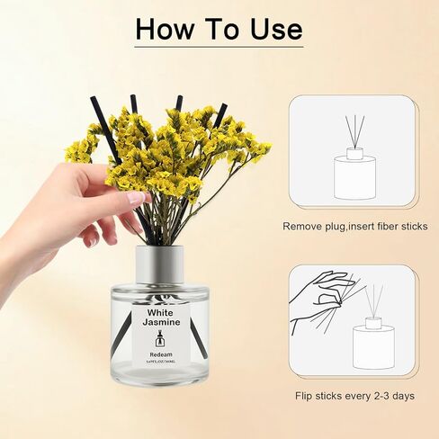 Reed Diffuser Set of 3 Pack, Lavender White Jasmine Lemongrass Scented Oil Diffuser with 5 Sticks, Reed Diffuser for Home, Bathroom, Bathroom Air Freshener 1.7 FL.oz Each in Saudi Arabia