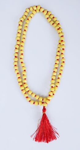 Yellow Crystel Mala Beads Malas Necklace - Natural Healing Gemstone Tibetan Buddhist Japa Prayer Meditation Reiki Chakra Stone Quartz Rock Women Men Jewelry in Saudi Arabia