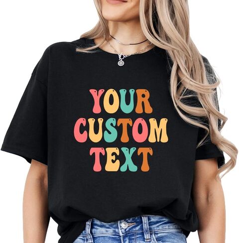Custom Text T-Shirt, Design Your Own Shirt, Personalized Hoodie, Add Image or Logo, Unisex Sweatshirt, V-Neck Tee in Saudi Arabia