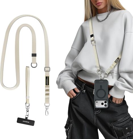 MAGEASY 2-In-1 Cell Phone Lanyard - Universal Crossbody Phone Strap & Wrist Strap with Built-in Keychain, Phone Tether Tab in Kuwait