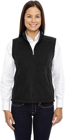 Ash City Core 365 Journey Ladies Zipper Fleece Vest, Black 703, Medium in Saudi Arabia