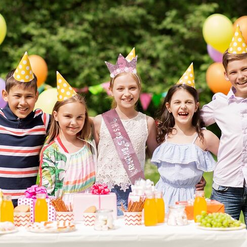 5th Birthday Sash and Crown for Girls, Glitter It's My 5th Birthday Sash & Flower 5 Headdress Headband Outfit Accessories for Five Year Old Birthdays Party Decorations Photos Dress-Up (Pink) in Saudi Arabia