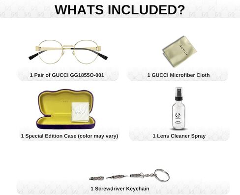 Gucci GG1855O GOLD Monogram GG Patteren Round Shape Eyeglasses with eSHADES Luxury Eyewear Kit in Saudi Arabia