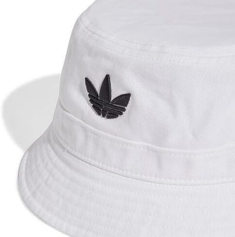 قبعة دلو التنس من adidas Adicolor للجنسين - نسيج قطني مسامي، مقاس قابل للتعديل وحماية 360 درجة من الشمس للملعب، للاستخدام الخارجي والعادي باللون الأبيض in Saudi Arabia