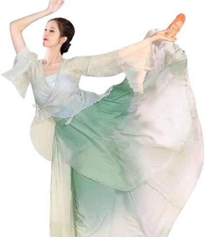 Chinese Style Folk Dance Classical Dancer Performance Costumes Elegant Practice Clothes Chinese Dance Costume in Saudi Arabia