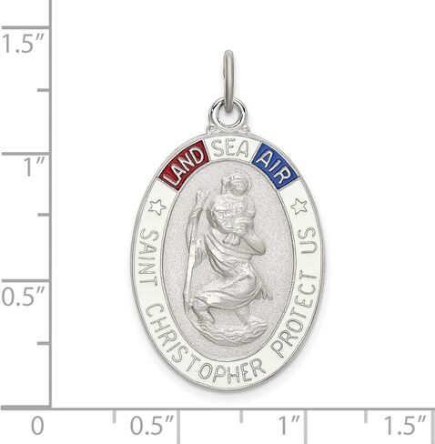 US Navy SEAL Sea Air Land Saint Christopher Protect Us Words Charm In Sterling Silver 30 mm x 20 mm in Saudi Arabia