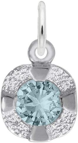 Petite Simulated Birthstone - March Charm (Choose Metal) by Rembrandt in Saudi Arabia