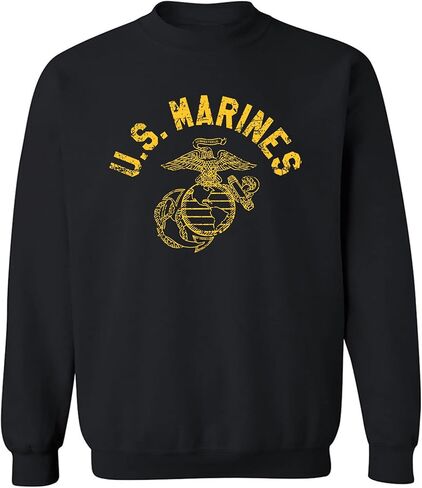 zerogravitee U.S. Marines Vintage Arch Black Ink Crewneck Sweatshirt in Saudi Arabia