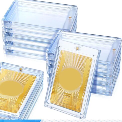 SATINIOR 40 Pcs 130 Pt Acrylic Magnetic Card Holders 2.5 x 3.54 Inch One Touch tag Holder Clear Protectors Hard Plastic Magnetic Case for Sports Baseball card Trading Storing Displaying in Saudi Arabia