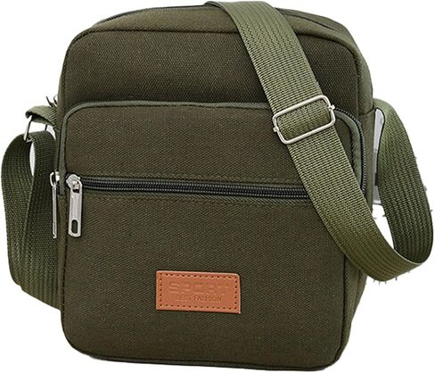 Messenger Bag for Man, Commuting Canvas Crossbody Bag with 4-Layer Zipper, Satchel Bag for Business Bag in Saudi Arabia