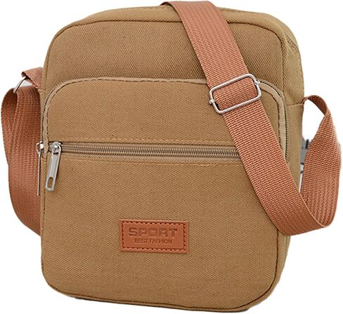 Messenger Bag for Man, Commuting Canvas Crossbody Bag with 4-Layer Zipper, Satchel Bag for Business Bag in Saudi Arabia