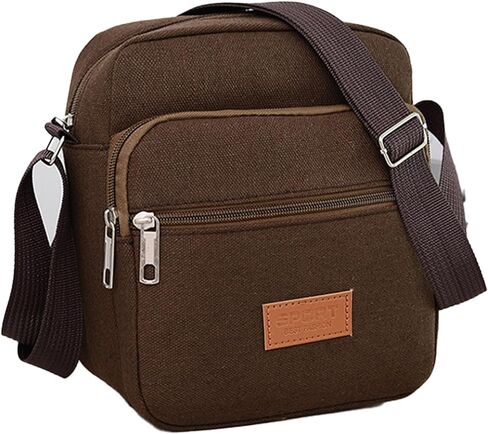 Messenger Bag for Man, Commuting Canvas Crossbody Bag with 4-Layer Zipper, Satchel Bag for Business Bag in Saudi Arabia