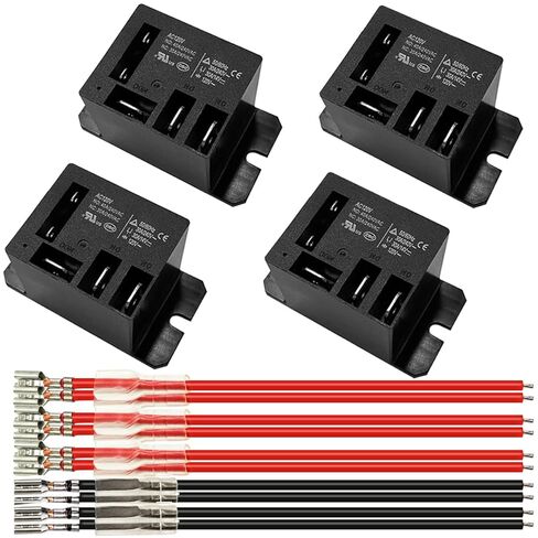 Miniature Power Relay 30A AC120V Coil SPDT Mini 120 Volt Relays with Flange Mounting and 20 Quick Connect Wires, NT90-120VAC (Pack of 4) in Kuwait