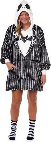 قميص نوم نسائي بغطاء للرأس من Disney Nightmare Before Christmas Pajamas مع جوارب in Kuwait