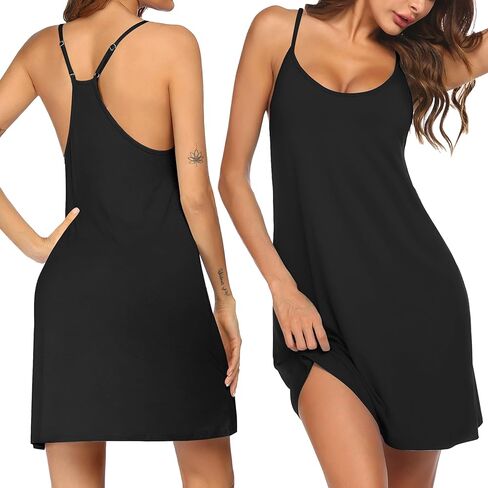Ekouaer Nightgowns for Women Bamboo Viscose Night Gown Sexy Sleepwear Sleeveless Sleep Dress Racerback Chemise Soft Nighty in Saudi Arabia