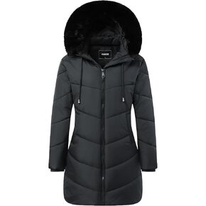 Women's Waterproof Winter Warm Down Coat | Windproof Puffer Jacket with Detachable Hood for Hiking, Travel & Commute in Saudi Arabia
