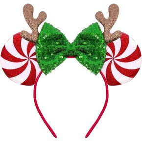 Glitter Mouse Ear Headband, Christmas Candy Hair Accessories For Adults Women, Christmas Holiday Cosplay Costume Party in Saudi Arabia
