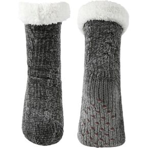 Junely Slipper Socks with Grips for Women Winter Fuzzy Cozy Fluffy Warm Non Slip Thick Comfy Soft Fleece Lined Cabin Socks in Kuwait