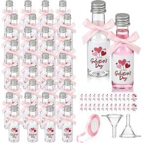 36 Pack Galentine’s Day Gifts, 1.7oz Galentine's Day Mini Liquor Bottles Set Include 36 Plastic Bottles with Lids 50 stickers 2 Funnels and 1 Ribbon for Galentine's Party Supplies and Decoration Favor in Saudi Arabia