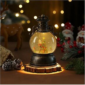 Christmas Snow Globe Lantern - Lighted Musical Water Globes with 6H Timer, Glittering Swirling Santa & Gnomes Scene, Battery/USB Powered Holiday Decoration for Indoor Christmas Decor & Gifts in Kuwait
