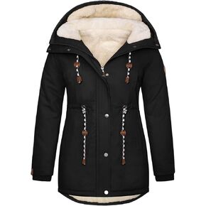 HEEKPEK Women's Plus Size Winter Coat Thicken Parka Fleece Lined Jacket Warm Long Puffer Outerwear Hooded Down Coat in Kuwait