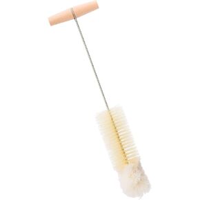 Redecker Tampico Fiber and Wool Soda Stream Bottle Brush with Beechwood Handle, Unique Teardrop Shape Easily Cleans Bottles, Jars and Specialty Glassware, 12-inches, Made in Germany in Saudi Arabia