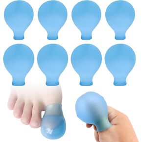 عبوة من 8 أغطية مقاومة للماء لأصابع القدم والأصابع - غطاء لأصابع القدم وحاميات الأصابع، وأكمام استحمام للقوالب والضمادات والعناية بالأظافر، واقيات استحمام قابلة لإعادة الاستخدام للباديكير والمانيكير (4 كبيرة + 4 صغيرة) in Kuwait