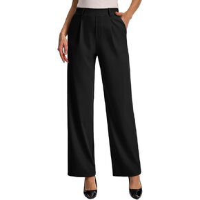 Feiersi Womens Dress Pants Wide Leg Stretchy Work Pants High Waisted Pull On Casual Trousers with Pockets in Kuwait