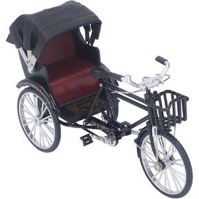 TOPINCN Retro Rickshaw Figurine Decorative Alloy Wheel Rickshaw Model Lifelike Collectible Miniature Rickshaw Toy Retro Rickshaw Ornament Decorative in Saudi Arabia