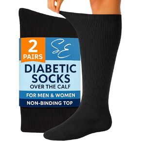 Special Essentials Diabetic Socks for Men & Women – Non-Binding Over The Calf Extra Wide Top Cotton Neuropathy Socks in Kuwait